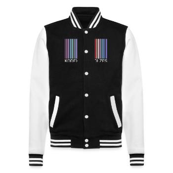 Kodex - Queer - College-Sweatjacke - Schwarz/Weiß - Vorne - Nik (191cm) & Marisol (170cm)