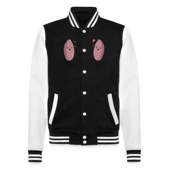 Légumes-racines de patates douces - Veste Teddy - noir/blanc - Devant - Nik (191cm) & Marisol (170cm)