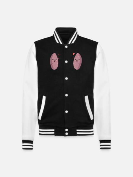 Sweet Potato Root Vegetables - College Sweat Jacket - black/white