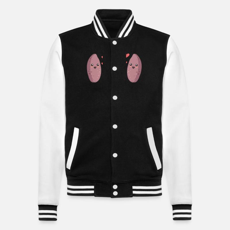 Sweet Potato Root Vegetables - College Sweat Jacket - black/white