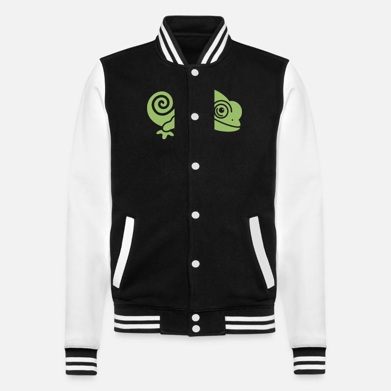 Chamäleon - College-Sweatjacke - Schwarz/Weiß