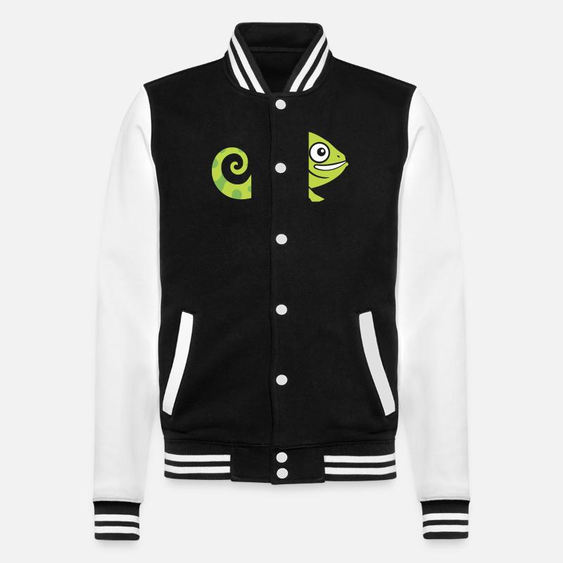 Chamäleon - College-Sweatjacke - Schwarz/Weiß