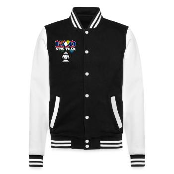 Laos Laote Laoten Neujahr I Geschenk - College-Sweatjacke - Schwarz/Weiß - Vorne - Nik (191cm) & Marisol (170cm)
