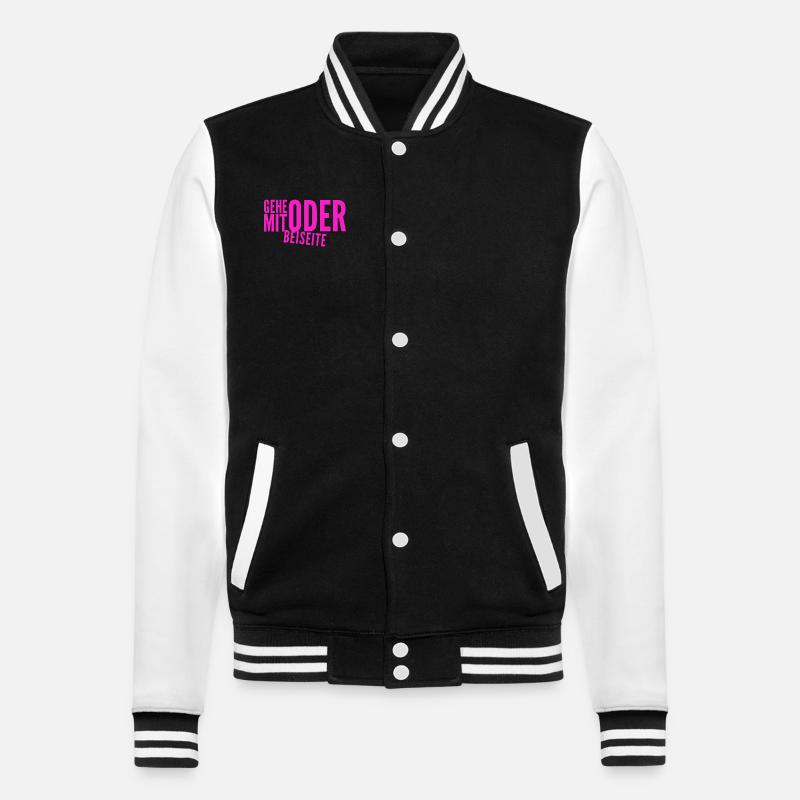 kommst du mit oder nicht? - College-Sweatjacke - Schwarz/Weiß