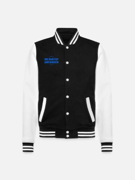 du beginnst - College-Sweatjacke - Schwarz/Weiß