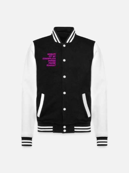 warum ist es eigentlich immer meine Schuld? - College-Sweatjacke - Schwarz/Weiß