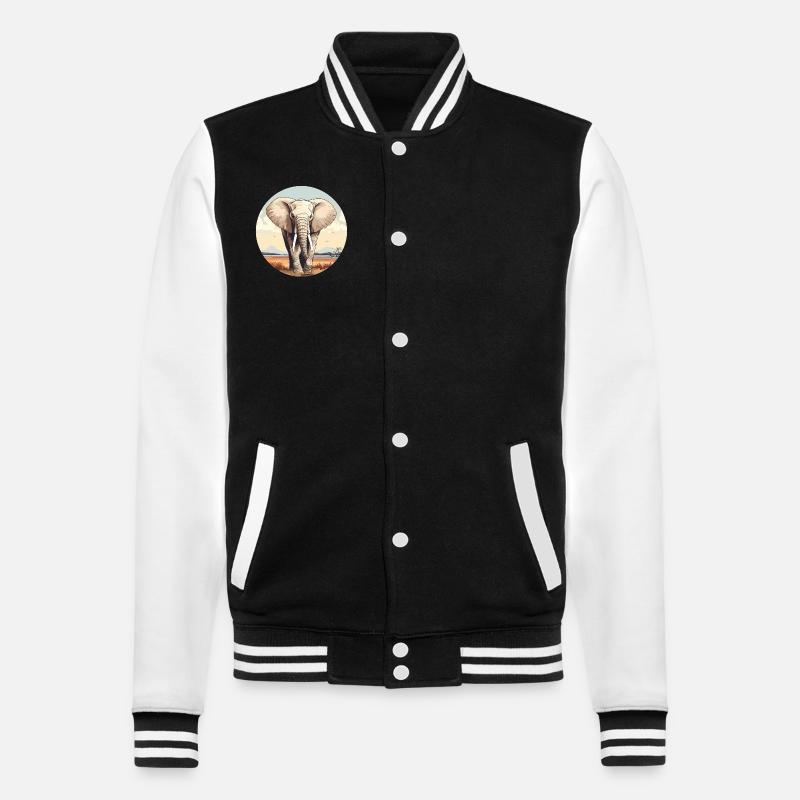 Elephant - College Sweat Jacket - black/white