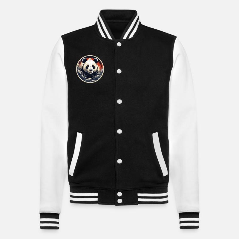 Panda - College Sweat Jacket - black/white