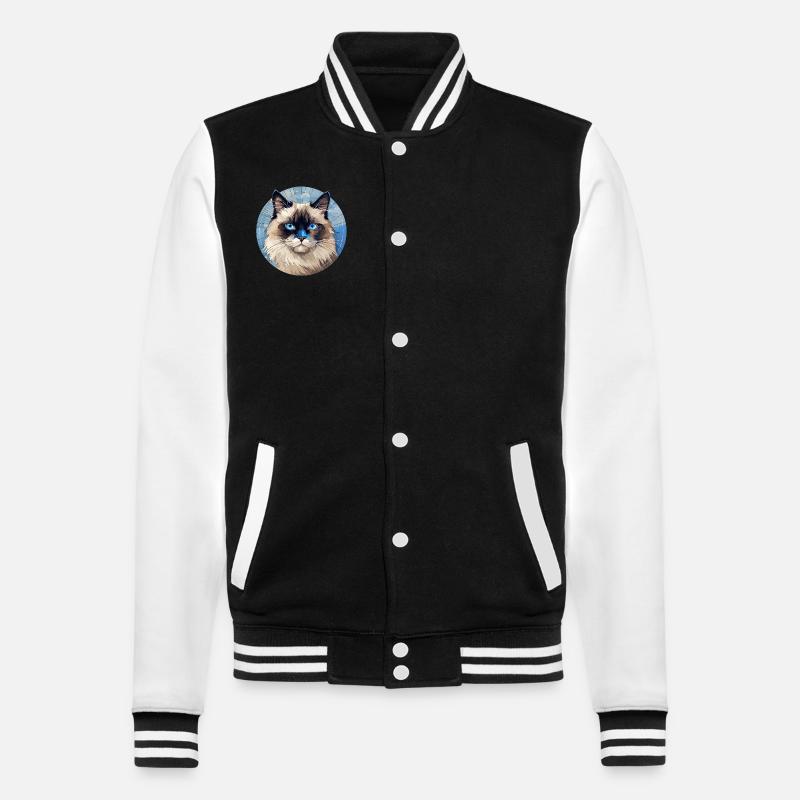 Chat Ragdoll - Veste Teddy - noir/blanc