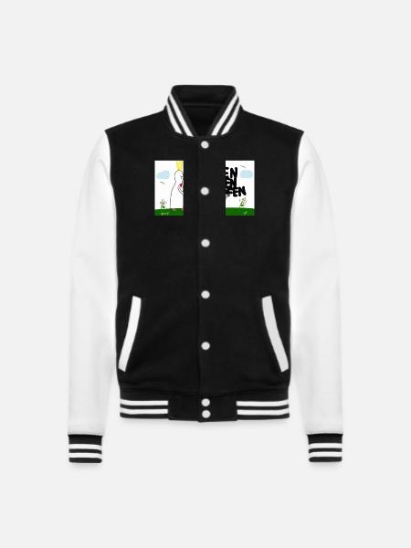 Lachen, lieben, schlafen. - College-Sweatjacke - Schwarz/Weiß