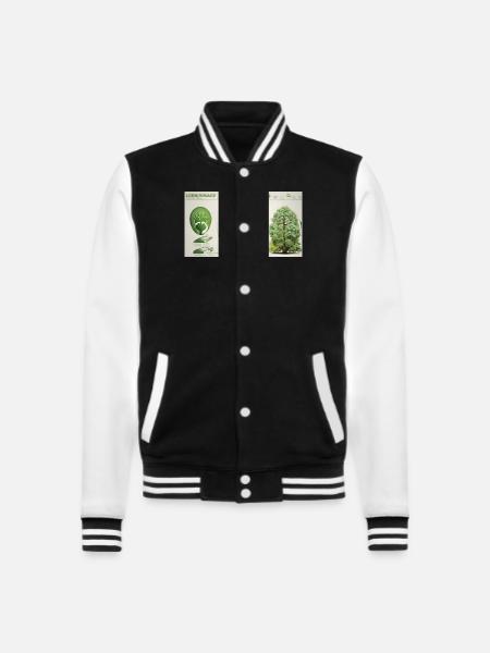 Botanical Tree - College-Sweatjacke - Schwarz/Weiß