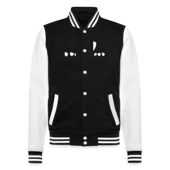 Points, Coeur, Symbole, Amour - Veste Teddy - noir/blanc - Devant - Nik (191cm) & Marisol (170cm)