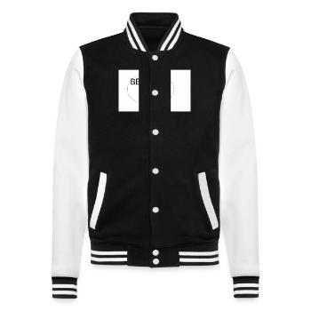 smart and cool - College-Sweatjacke - Schwarz/Weiß - Vorne - Nik (191cm) & Marisol (170cm)