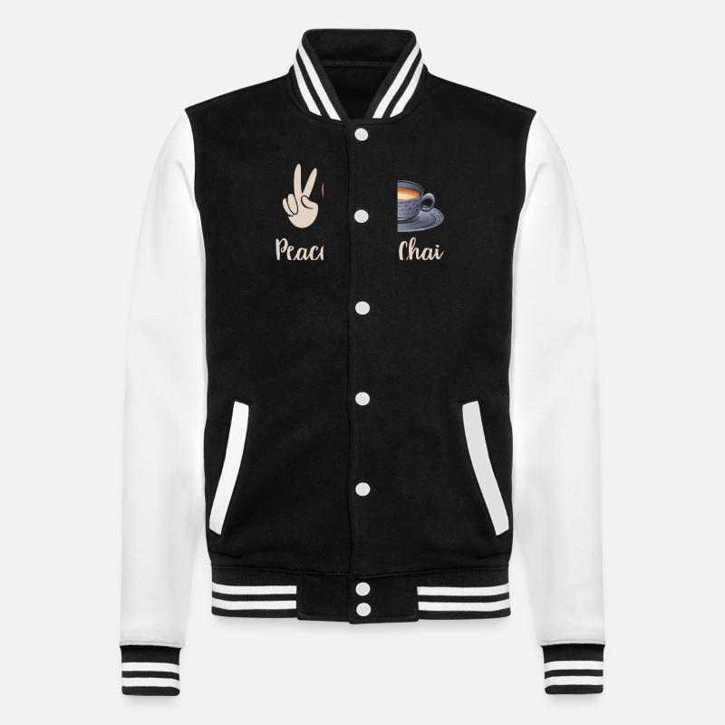 Chai Tee Masala Chai - College-Sweatjacke - Schwarz/Weiß