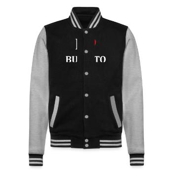 Love Small Burrito - College Sweat Jacket - black/heather grey - Front - Nik (191cm) & Marisol (170cm)