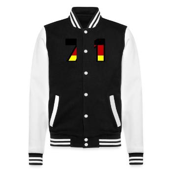 71 Numéro Allemagne Jersey - Veste Teddy - noir/blanc - Devant - Nik (191cm) & Marisol (170cm)