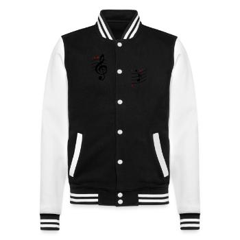 Notes de musique Symboles Musique - Veste Teddy - noir/blanc - Devant - Nik (191cm) & Marisol (170cm)