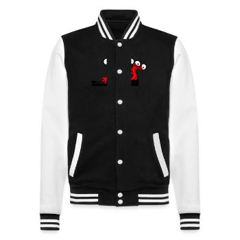3 DJ Party Eyes Monster Alien Alien Horror - College Sweat Jacket - black/white - Front - Nik (191cm) & Marisol (170cm)