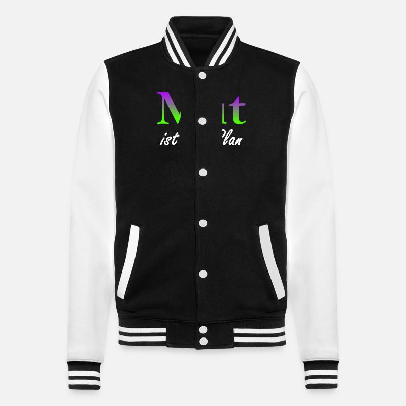 Mut ist der Plan - College-Sweatjacke - Schwarz/Weiß