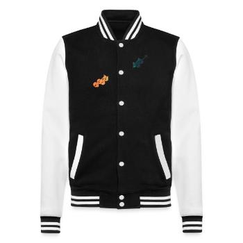 Guitare rétro - Veste Teddy - noir/blanc - Devant - Nik (191cm) & Marisol (170cm)