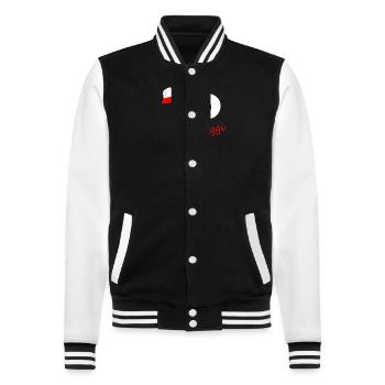Yo Digg. lustiger Spruch - College-Sweatjacke - Schwarz/Weiß - Vorne - Nik (191cm) & Marisol (170cm)