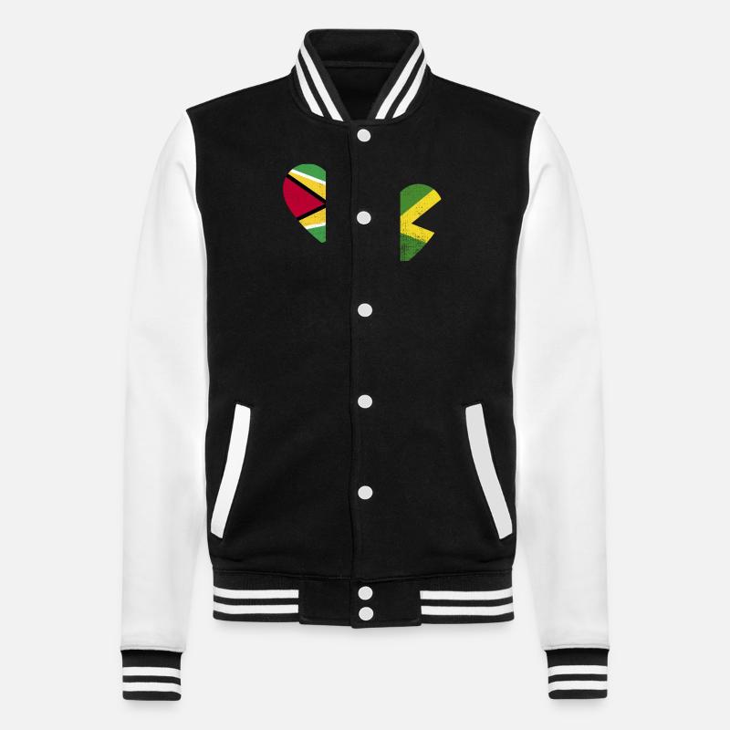 Guyana Flag Guyanais Guyanais - Veste Teddy - noir/blanc