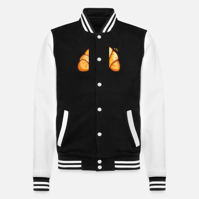 Süßes Croissant Comic - College-Sweatjacke - Schwarz/Weiß