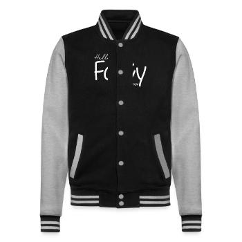Hello Forty est 1984 - Feiern Sie den 40. Geburtstag - College-Sweatjacke - Schwarz/Grau meliert - Vorne - Nik (191cm) & Marisol (170cm)
