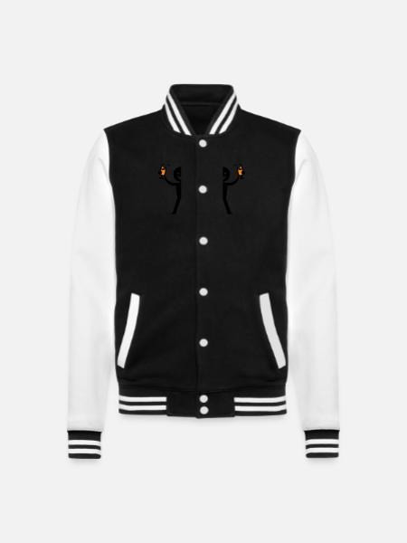 Drinking Bottle of Beer - College Sweat Jacket - black/white
