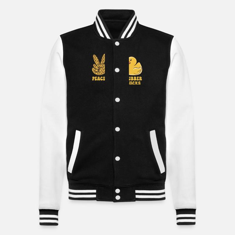 Quietscheentchen Quietscheente Gummiente - College-Sweatjacke - Schwarz/Weiß