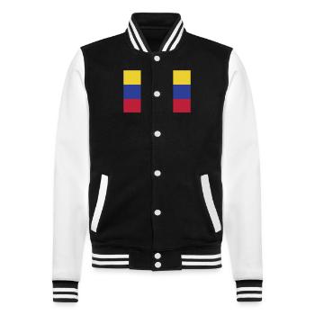 Venezuella Flag - College Sweat Jacket - black/white - Front - Nik (191cm) & Marisol (170cm)