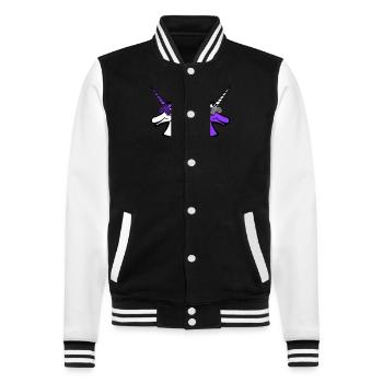 2 Coole DJ Einhörner Zwei Team Party Club Musik - College-Sweatjacke - Schwarz/Weiß - Vorne - Nik (191cm) & Marisol (170cm)