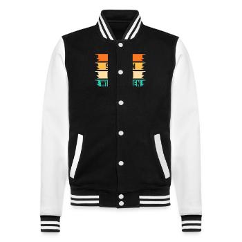 Bastler Basteln - College-Sweatjacke - Schwarz/Weiß - Vorne - Nik (191cm) & Marisol (170cm)