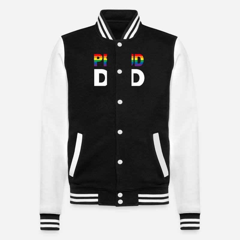 Proud Dad Pride - College-Sweatjacke - Schwarz/Weiß