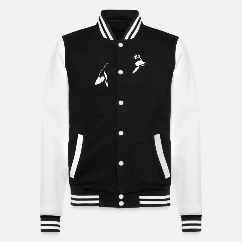 Wolf - College-Sweatjacke - Schwarz/Weiß