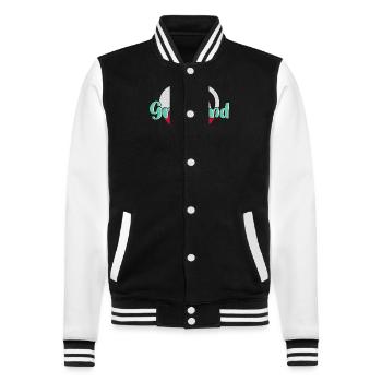 Grönland Kunst Religion Tupilaq Dänemark - College-Sweatjacke - Schwarz/Weiß - Vorne - Nik (191cm) & Marisol (170cm)