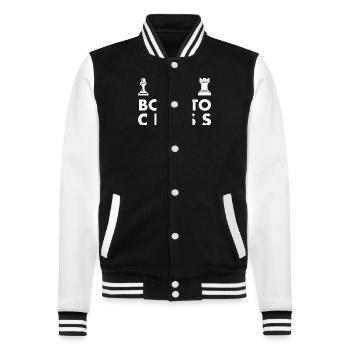 Chess born to chess saying chess player - College Sweat Jacket - black/white - Front - Nik (191cm) & Marisol (170cm)
