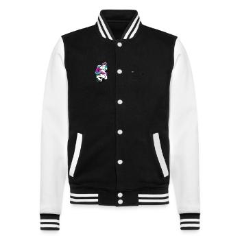 Fliegendes Einhorn - College-Sweatjacke - Schwarz/Weiß - Vorne - Nik (191cm) & Marisol (170cm)
