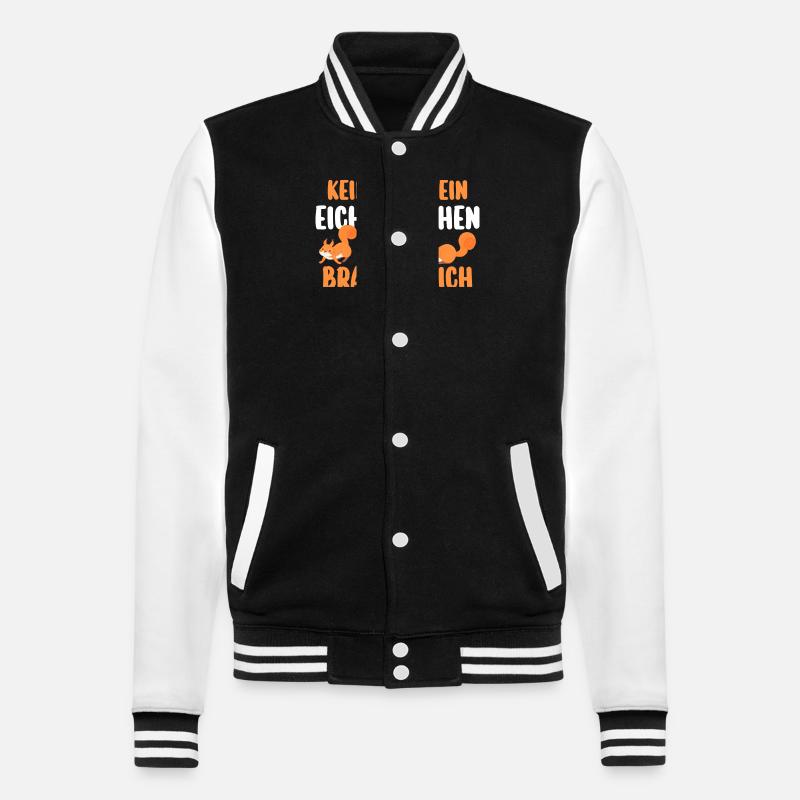 Eichhörnchen - College-Sweatjacke - Schwarz/Weiß