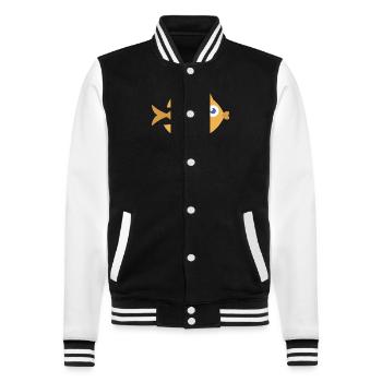 Meerestiere - College-Sweatjacke - Schwarz/Weiß - Vorne - Nik (191cm) & Marisol (170cm)