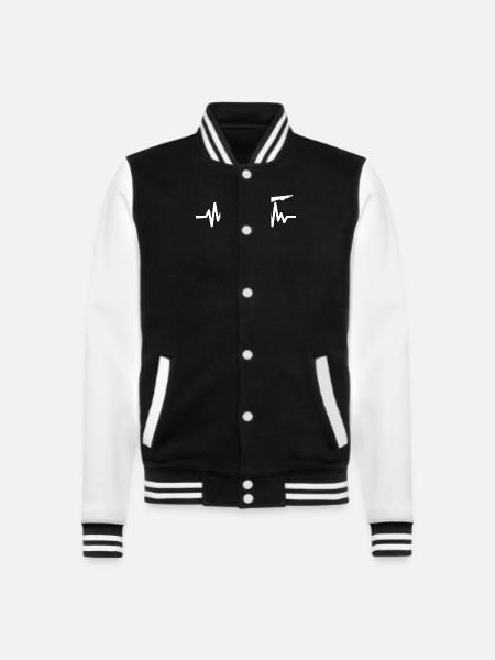 Herzschlag Turnen - Meditation Gymnastik Yoga - College-Sweatjacke - Schwarz/Weiß
