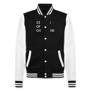 32 Years Of My Childhood - College Sweat Jacket - black/white - Front - Nik (191cm) & Marisol (170cm)