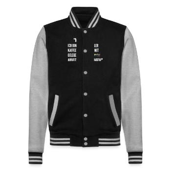 Professioneller Kaffee Trinker Lustige Sprüche - College-Sweatjacke - Schwarz/Grau meliert - Vorne - Nik (191cm) & Marisol (170cm)