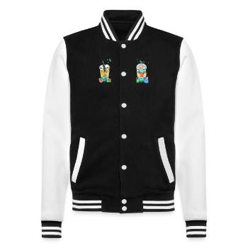 Chien café de Pâques teckel 4500x5400Teckel Chien - Veste Teddy - noir/blanc - Devant - Nik (191cm) & Marisol (170cm)