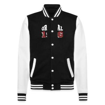 Original 1976 - College Sweat Jacket - black/white - Front - Nik (191cm) & Marisol (170cm)