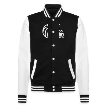 Bump Set Spike Victory Achieved volleyball - College-Sweatjacke - Schwarz/Weiß - Vorne - Nik (191cm) & Marisol (170cm)