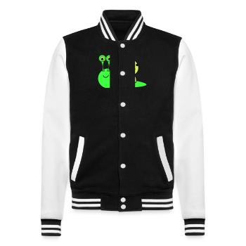 Escargot Drôle - Veste Teddy - noir/blanc - Devant - Nik (191cm) & Marisol (170cm)