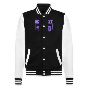 Studi 1990 - College Sweat Jacket - black/white - Front - Nik (191cm) & Marisol (170cm)