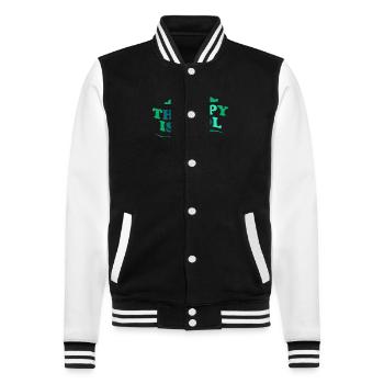 Mental Health Bewusstsein Gesundheit Support - College-Sweatjacke - Schwarz/Weiß - Vorne - Nik (191cm) & Marisol (170cm)
