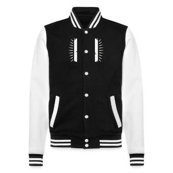 Après-Ski St. Johann - College Sweat Jacket - black/white - Front - Nik (191cm) & Marisol (170cm)